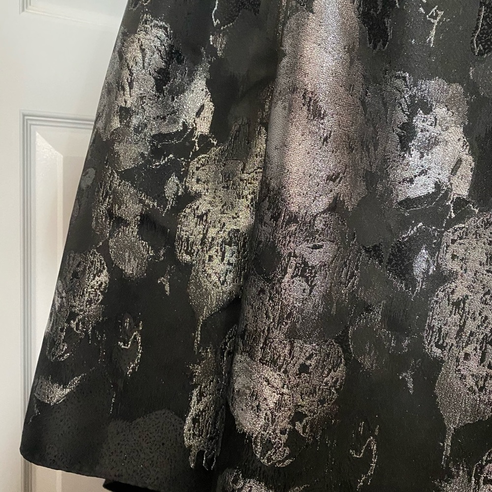 Betsy & Adam High Low Metallic Gown Black Tie - Picture 3 of 8